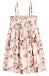 ALICE AND OLIVIA KIDS' SULLY FLORAL SMOCKED COTTON BABYDOLL DRESS