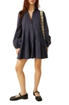 FREE PEOPLE MARVELOUS MIA LONG SLEEVE STRETCH COTTON MINI SHIRTDRESS