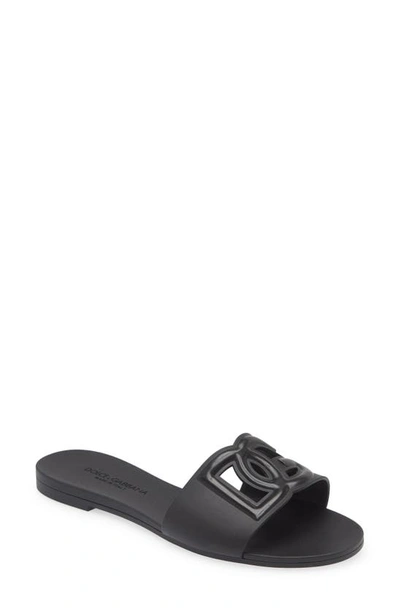 Dolce & Gabbana Women's Logo Pool Slide Sandals In Black