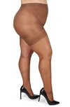 Memoi Plus Size Curvy Silky Sheer Control Top Pantyhose Mm-2210 In Utopia