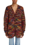 Chloé Generous V Neck Cardigan Multi In Multicolor 1 Red