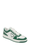 Prada Mens White Downtown Brand-plaque Leather Low-top Trainers In Multi