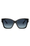 Tiffany & Co 54mm Gradient Polarized Square Sunglasses In Black