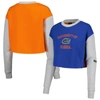 HYPE AND VICE HYPE AND VICE ROYAL FLORIDA GATORS COLORBLOCK ROOKIE CREW PULLOVER SWEATSHIRT