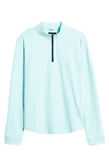 Swannies Emery Quarter Zip Golf Pullover In Aqua