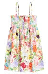 ALICE AND OLIVIA KIDS' SULLY FLORAL SMOCKED COTTON BABYDOLL DRESS