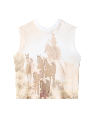 Re/done Baby Muscle Tank Cowboy Optic White Xs