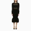 ALEXANDER MCQUEEN ALEXANDER MC QUEEN BLACK KNITTED MIDI DRESS