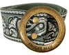 GINGER BLUE CITY LIMITS PAISLEY WOVEN BELT IN SAGE GREEN
