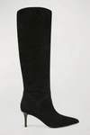 Veronica Beard Lexington Suede Stiletto Knee Boots In Black