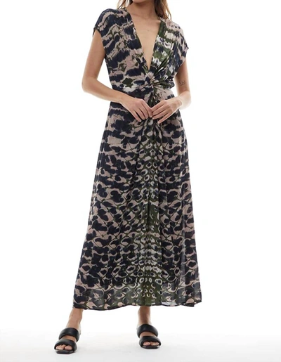 Young Fabulous & Broke Helena Dress In Dark Forest Boa In Multi