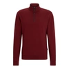 Hugo Boss Boss Sidney Quarter Zip Pullover In Dark Red