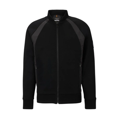 Hugo Boss Porsche X Boss Cotton-blend Sweatshirt With Logo Patch In Black