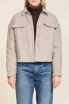 Denimist Cropped Checked Herringbone Wool-blend Jacket In Multi