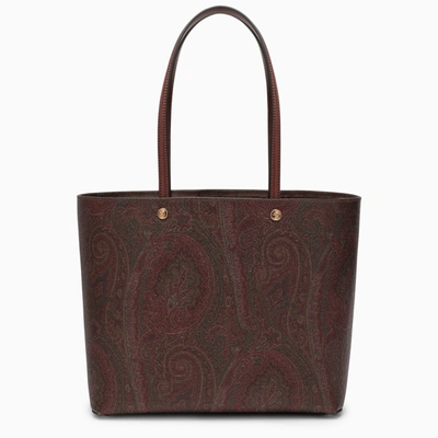 Etro Paisley Shopping Bag In Coated Canvas