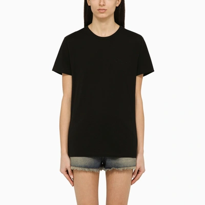 Isabel Marant Black Cotton Crew-neck T-shirt With Logo