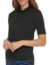 KARL LAGERFELD WOMENS SCALLOPED MOCK NECK PULLOVER TOP