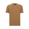 Hugo Boss Cotton-blend T-shirt With Bubble-jacquard Structure In Beige