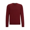 Hugo Boss Logo-embroidered Sweater In Wool In Pink
