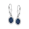 Ross-simons Sapphire And . White Topaz Drop Earrings In Sterling Silver In Blue