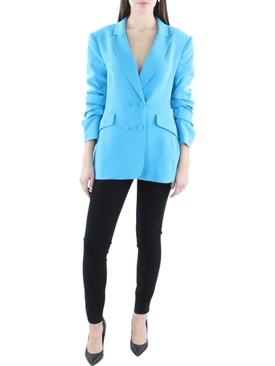 Cinq À Sept Kris Womens Ruched Collared Double-breasted Blazer In Multi