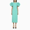 ROTATE BIRGER CHRISTENSEN ROTATE BIRGER CHRISTENSEN TURQUOISE MIDI DRESS IN RECYCLED POLYESTER
