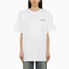ROTATE BIRGER CHRISTENSEN ROTATE BIRGER CHRISTENSEN WHITE COTTON OVERSIZE T SHIRT WITH PADDED SHOULDER STRAPS