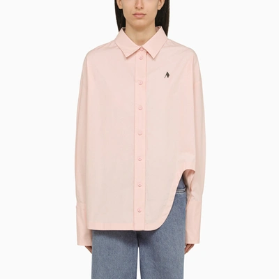 Attico The  Pink Poplin Shirt With Logo Embroidery