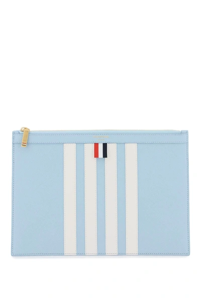 Thom Browne 4 Bar Pouch In Blue