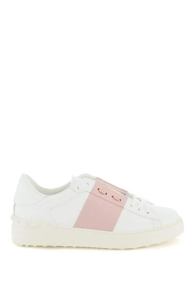 Valentino Garavani Open Sneakers In White,pink