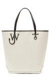 Jw Anderson Tall Anchor Canvas Tote Bag In Neutrals