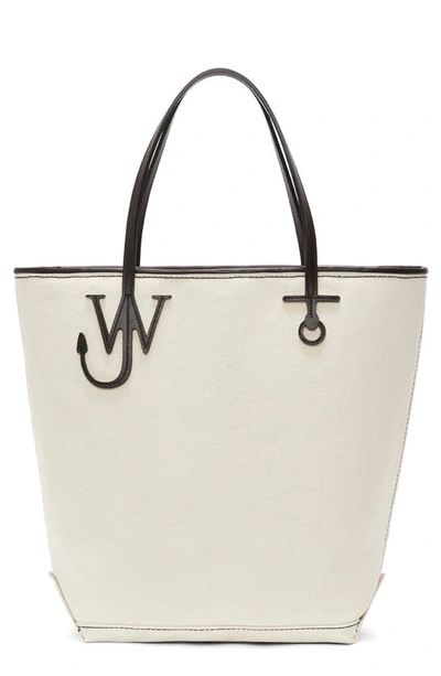 Jw Anderson Tall Anchor Canvas Tote Bag In Neutrals