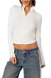 Edikted Tessa Crop Track Jacket In White