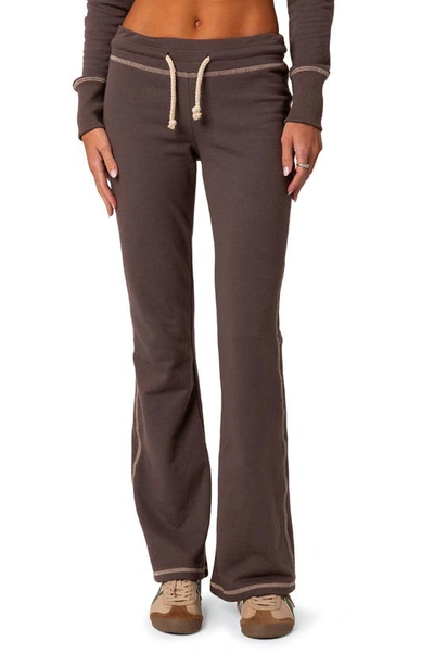 Edikted Women's Alexia Low Rise Sweatpants In Brown