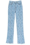 ALESSANDRA RICH FLOWER PRINT FLARED JEANS
