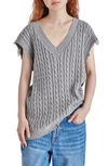 Steve Madden Aiden Sweater Vest In Heather Grey