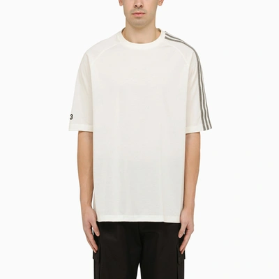 Y-3 ADIDAS Y 3 WHITE CREW NECK T SHIRT WITH LOGO