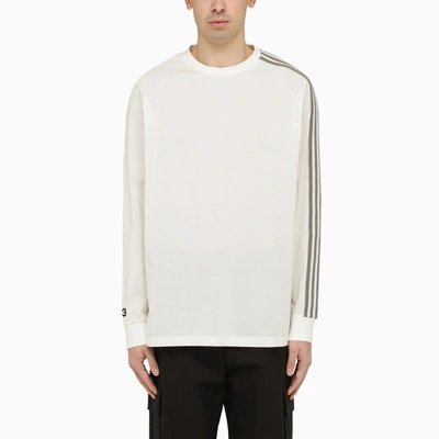 Y-3 ADIDAS Y 3 WHITE CREW NECK LONG SLEEVES T SHIRT WITH LOGO