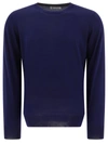 Brunello Cucinelli Cashmere Blend Crewneck Sweater In Blue