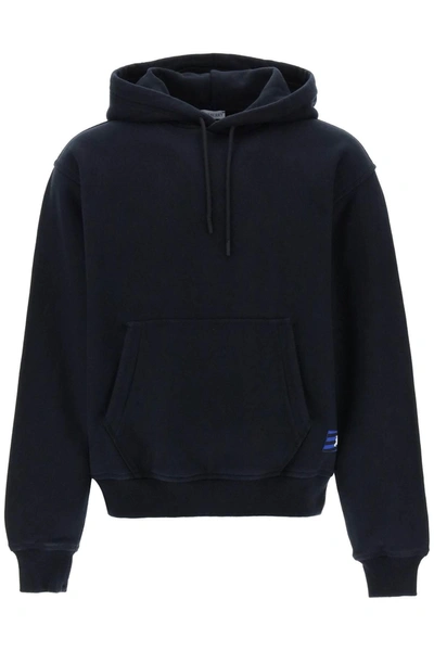 Burberry Logo-embroidered Hooded Sweatshirt In Black