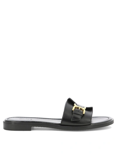 Chloé Marcie Slides In Black