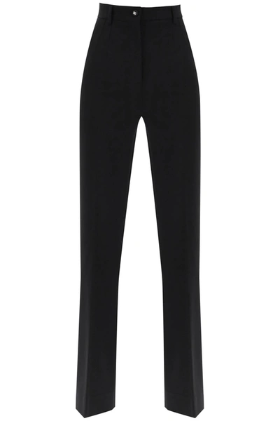 Dolce & Gabbana Cuffed Cigarette Trousers In Black