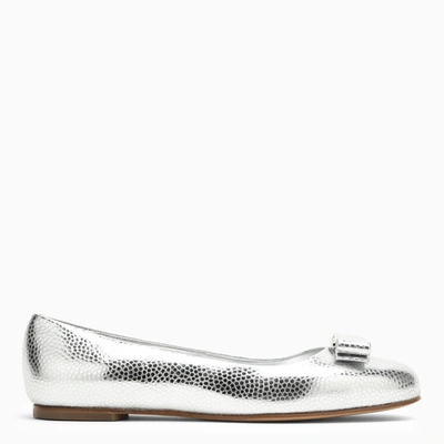 Ferragamo Vara Family 763618 Ballerina In Silver