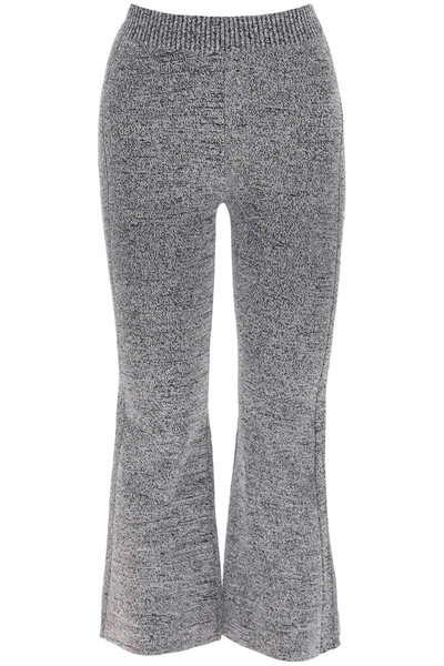 Ganni Stretch Knit Cropped Pants In Grey