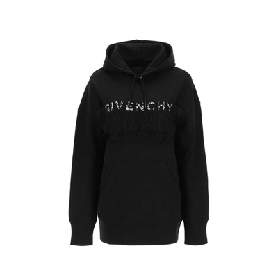 Givenchy Logo Hooded Sweatshirt In Black