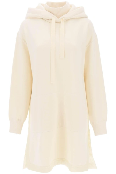 Jil Sander Maxi Wool-cotton Hoodie In White