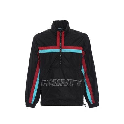 Marcelo Burlon County Of Milan Black Polyamide Shell Jacket In Multi