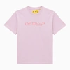 OFF-WHITE OFF WHITE™ BIG BOOKISH LILAC COTTON T SHIRT WITH LOGO