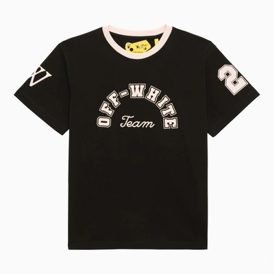Off-white Kids' Logo-print Cotton T-shirt In Black
