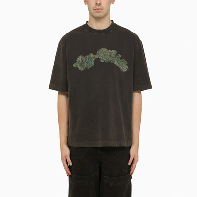 OFF-WHITE OFF WHITE™ BLACK SKATE T SHIRT WITH BACCHUS GRAPHIC